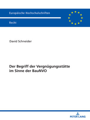 cover image of Der Begriff der Vergnuegungsstaette im Sinne der BauNVO